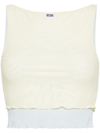 Gcds Logo-patch Layered Mesh Top In Yellow & Orange