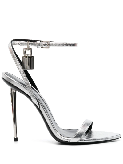Tom Ford Sandals With Padlock In Metallic