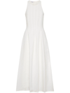 Brunello Cucinelli Pleated Sleeveless Maxi Dress In Nude & Neutrals