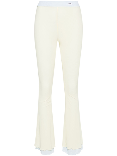 Gcds Layered Flared Trousers In Yellow