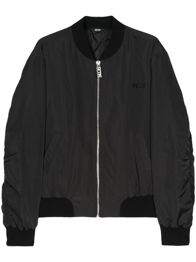 Gcds Embroidered-logo Bomber Jacket In Black