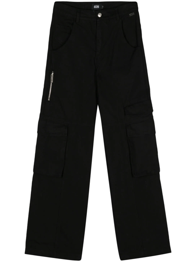 Gcds Ultracargo Wide-leg Trousers In Black