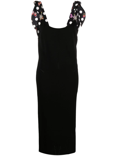 Versace Butterflies Medusa `95 Midi Dress In Black