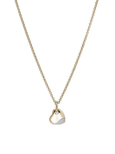 John Hardy Women's Pebble 14k Yellow Gold & 0.15 Tcw Diamond Heart Pendant Necklace