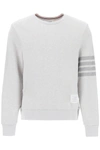 Thom Browne Classic Loopback Crewneck Sweatshirt In Grey