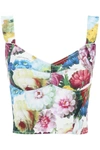 Dolce & Gabbana White Polka Silk Corset Bustier Top In Multicolor