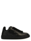 Burberry Black Sneakers With Textured Rubber Sole In Black