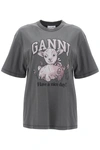 GANNI T SHIRT WITH GRAPHIC PRINT