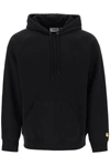 Carhartt Wip Cotton-blend Hoodie With Logo Print In Black