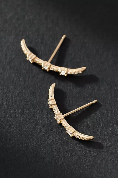 By Anthropologie Diamond Crawler Earrings In Gold