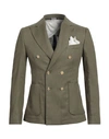 Daniele Alessandrini Man Blazer Military Green Size 36 Linen, Viscose