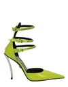 VERSACE VERSACE SPIKED PIN POINT PUMPS WOMAN PUMPS GREEN SIZE 8 CALFSKIN