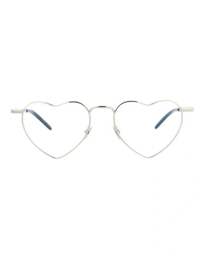 Saint Laurent Loulou Metal Optical Frames Woman Eyeglass Frame Silver Size 52 Metal