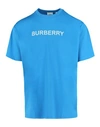BURBERRY BURBERRY LOGO PRINT T-SHIRT MAN T-SHIRT BLUE SIZE XL COTTON