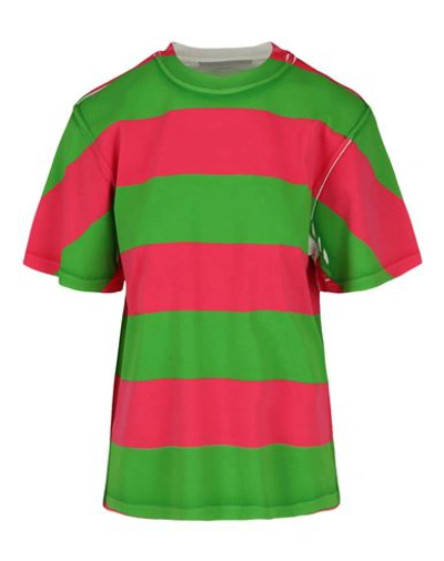 Stella Mccartney Printed Striped T-shirt Woman T-shirt Multicolored Size 6-8 Cotton In Fantasy