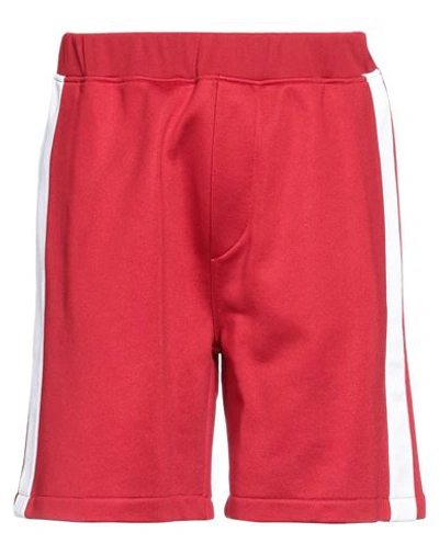 Dsquared2 Man Shorts & Bermuda Shorts Brick Red Size S Cotton, Polyester, Elastane