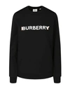 Burberry Black Stretch Cotton Oversize Sweater In Black