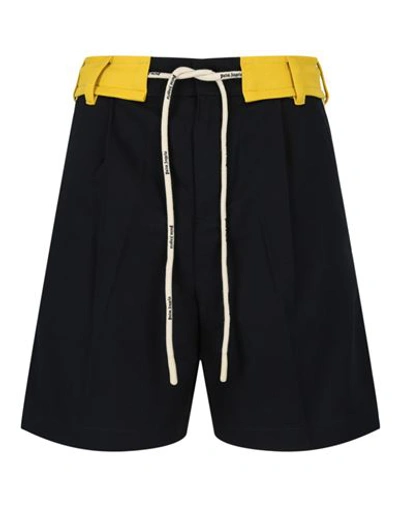 Palm Angels Track Belt Shorts Man Shorts & Bermuda Shorts Blue Size 36 Cotton, Polyester