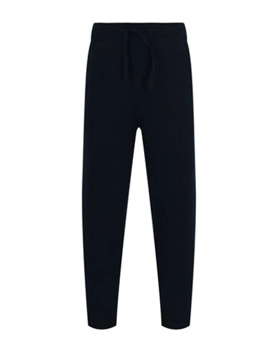 Burberry Logo Embroidered Cashmere Blend Track Pants Man Pants Blue Size Xl Cashmere, Polyamide, Ela