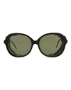 THOM BROWNE THOM BROWNE ROUND-FRAME ACETATE SUNGLASSES SUNGLASSES BLACK SIZE 57 ACETATE