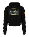 OFF-WHITE OFF-WHITE CARAVAGGIO PAINTING OVER HOODIE MAN SWEATSHIRT BLACK SIZE XS COTTON