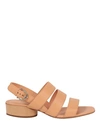 Ferragamo Trezze 30 Leather Sandal In Beige