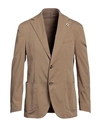 Lardini Man Blazer Camel Size 46 Cotton, Elastane In Beige