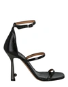 Off-white Lollipop Strappy Heel Sandals Woman Sandals Black Size 8 Calfskin In Black