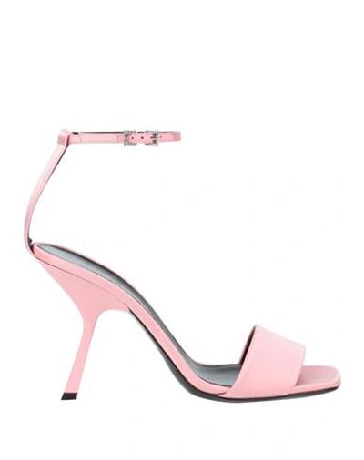 Evangelie Smyrniotaki X Sergio Rossi Woman Sandals Pink Size 11 Textile Fibers
