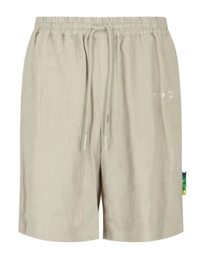 Off-white Mi Embro Linen Shorts Man Shorts & Bermuda Shorts Beige Size 32 Linen