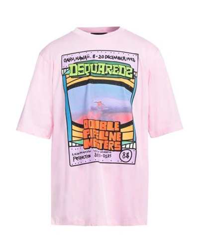Dsquared2 Man T-shirt Pink Size Xxl Cotton