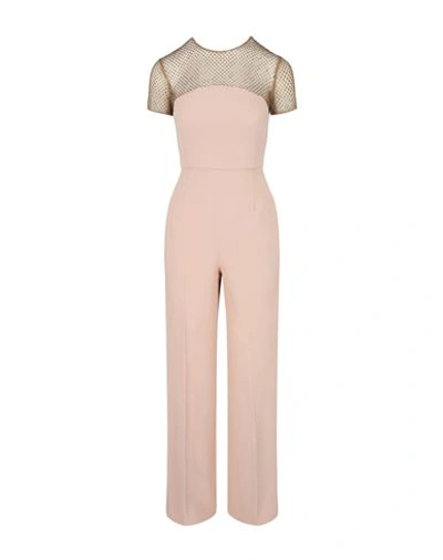 Stella Mccartney Crystal-embellished Short Sleeve Jumpsuit In Neutral