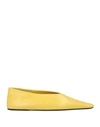 Jil Sander Woman Ballet Flats Yellow Size 10 Soft Leather