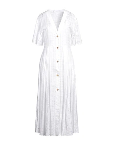 Fabiana Filippi Woman Maxi Dress White Size 6 Polyester, Elastane