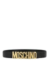 MOSCHINO MOSCHINO LOGO LETTERING LEATHER BELT WOMAN BELT BLACK SIZE 38 LEATHER