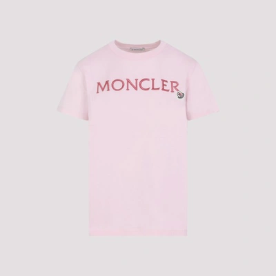 Moncler Cotton Logo T-shirt In B Pastel Pink