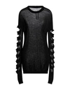 Rick Owens Man Sweater Black Size L Virgin Wool, Cotton