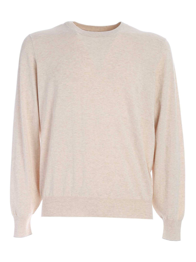 Brunello Cucinelli Cotton Sweater In Beis