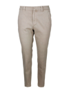 Brunello Cucinelli Stretch Cotton Cigarette Trousers In Beige