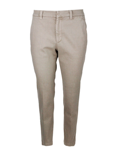 Brunello Cucinelli Embellished Belt Loop Chinos In Beige