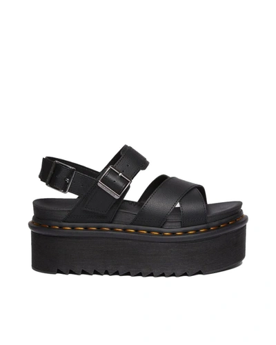 Dr. Martens' Voss Ii Athena Leather Strap Platform Sandals In Black
