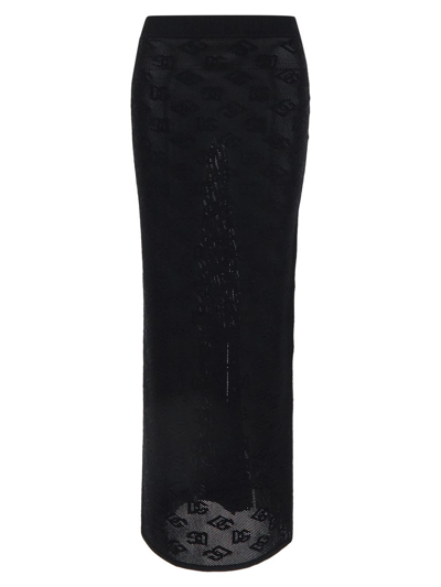 Dolce & Gabbana Logoed Skirt In Black