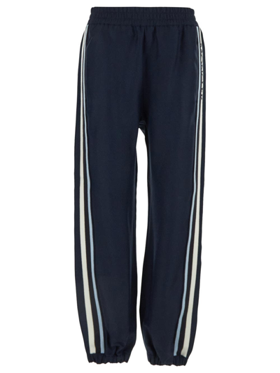 Moncler Logo Embroidered Sweatpants In Blue