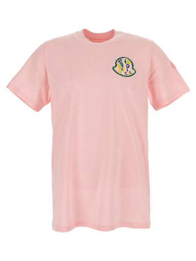 Moncler Cotton T-shirt In Pink