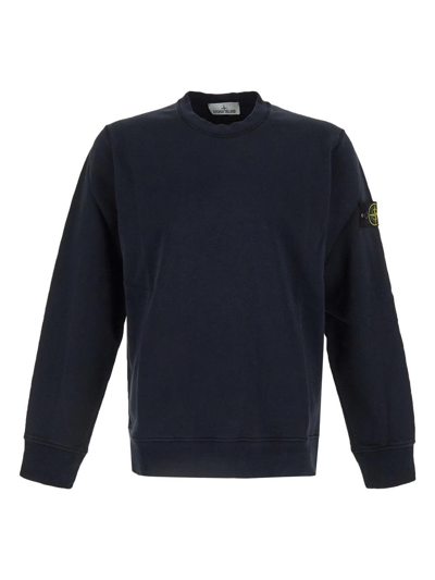 Stone Island Cotton Sweatshirt In Blue