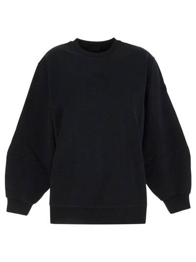 Moncler Logo-print Crew-neck Sweatshirt In Black