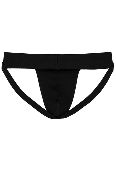 Rick Owens Champion Cotton Jockstrap In Black