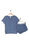 Calvin Klein V-neck T-shirt & Shorts 2-piece Pajama Set In Dxs Scorched De