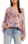 Karen Kane Paisley Blouson Sleeve Top In Paisley