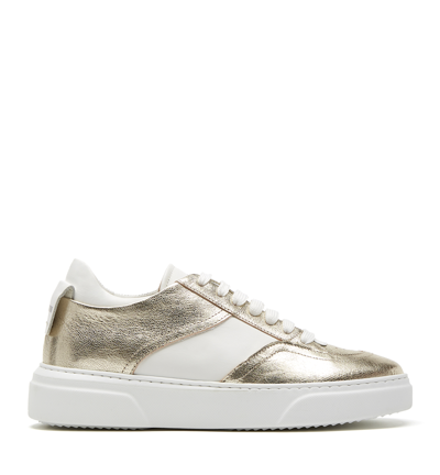La Canadienne Bessy Leather Shoe In Platinum